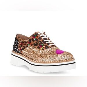Leopard Print Glitter Women's Shoes